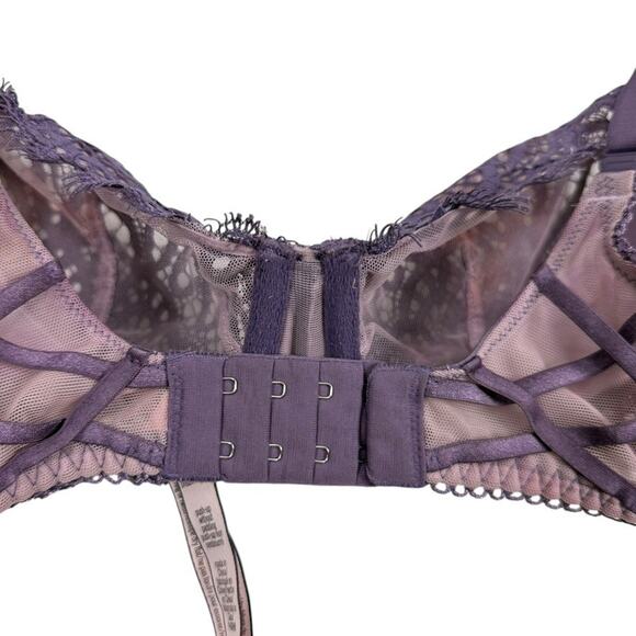 Victorias Secret Dream Angels Push Up Without Padding Purple Lace Bra Wired 34DD - Picture 12 of 16